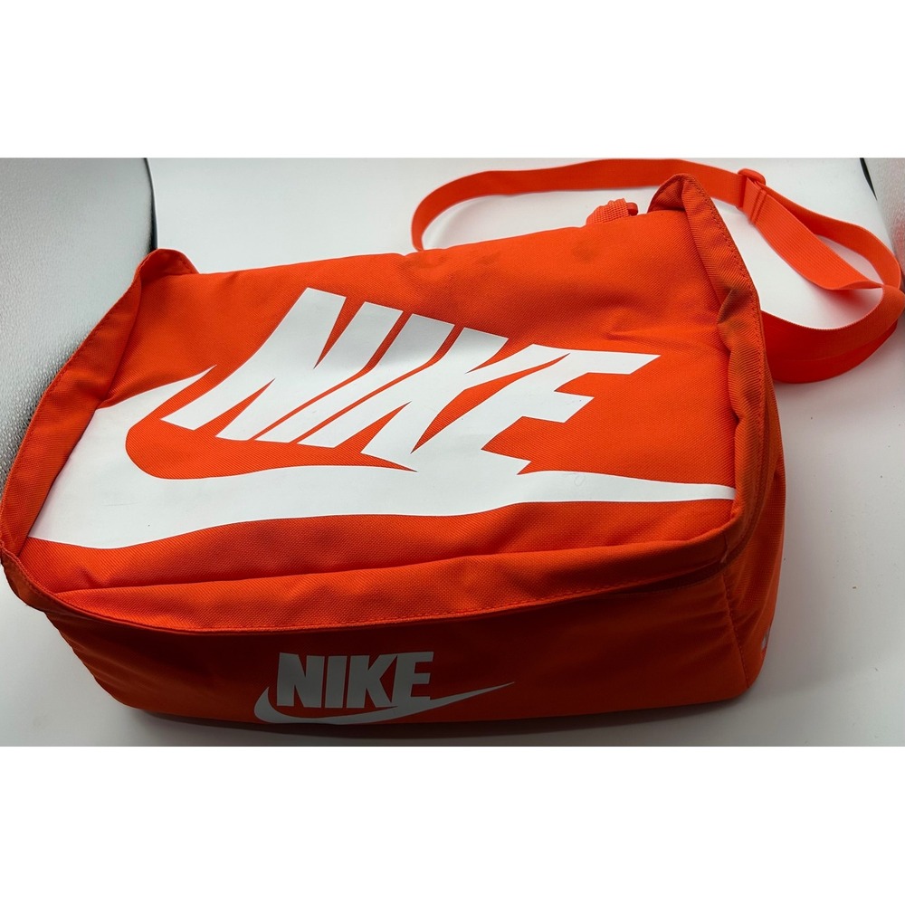 Nike Shoe Box Bag Orange Messenger Shoulder Travel Gym Sneaker Case Large Logo